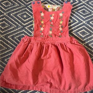 Boden Floral Embroidered Pink Kids Dress - Size 18-24M